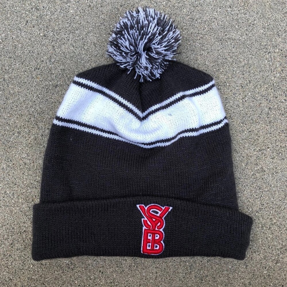YSB Santa Barbara California Beanie Cuffed Embroidered Pom Knit Cap
